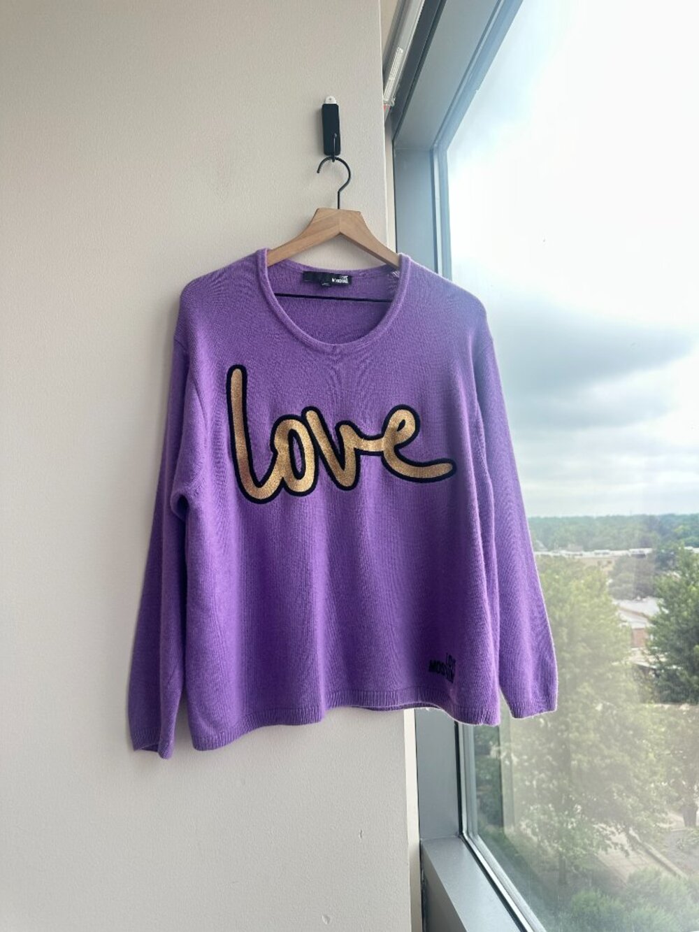 Love Moschino Wool-Blend purple Love Sweater size 6